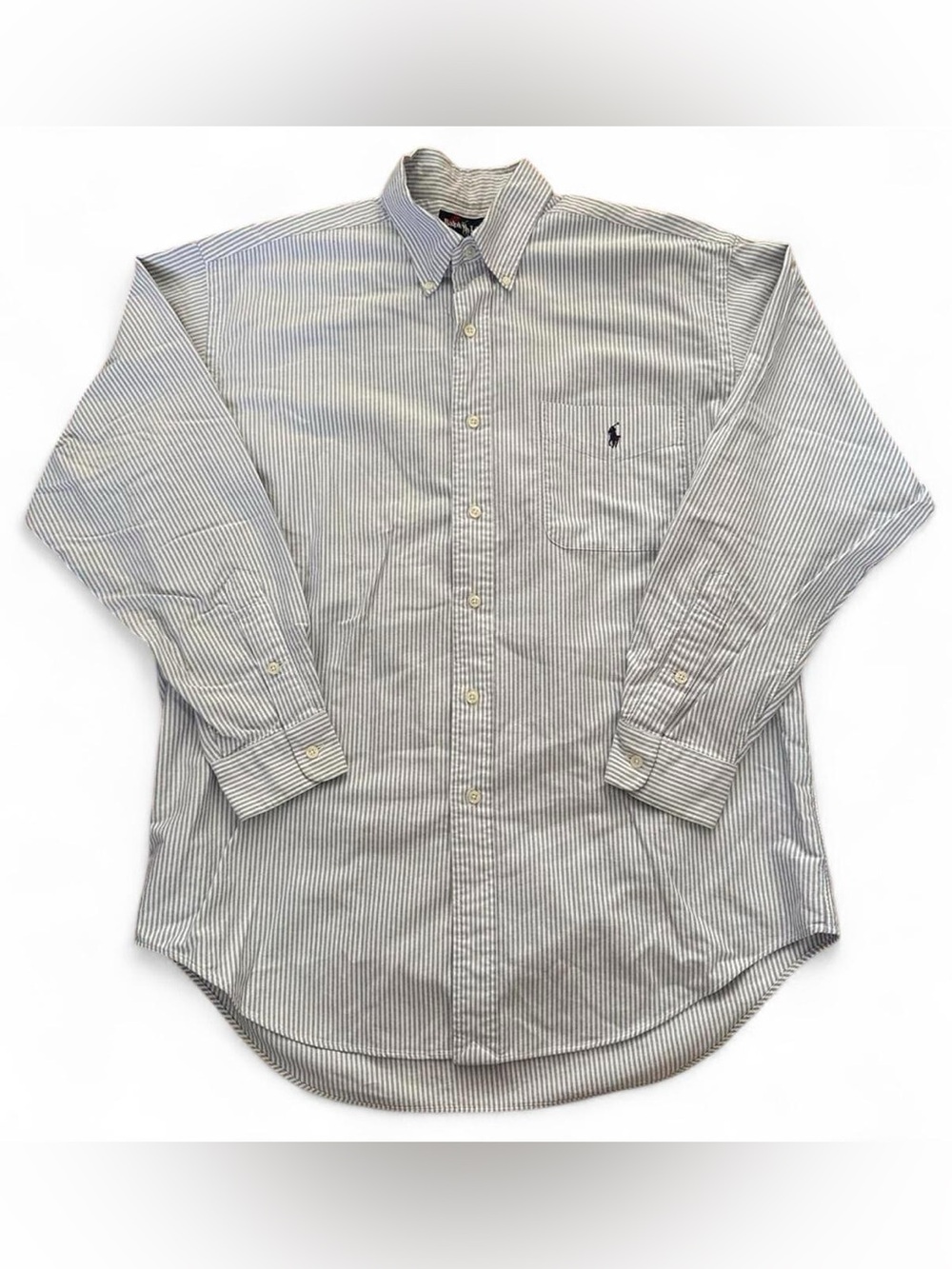Ralph Lauren Men's Navy & White Stripe Oxford Button-Down Shirt